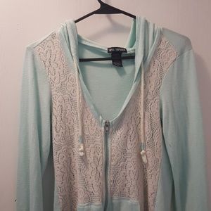 Ladies lace hooded jacket